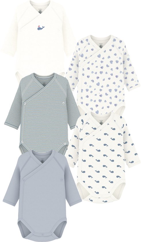 Petit Bateau Set de bodies bébé manches longues en coton imprimé