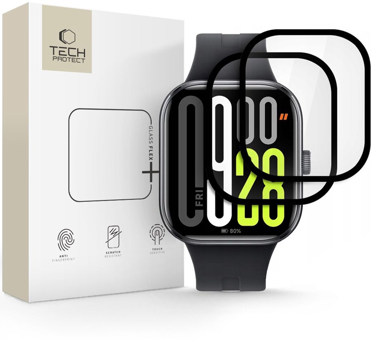 Tech-Protect Glass Flex+ Beschermglas Voor Xiaomi Redmi Watch 5 2-Delig