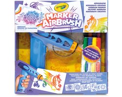 Crayola Marker Airbrush - Hobbypakket - Creatieve verfspuit voor kinderen met 8 uitwasbare stiften en 5 sjablonen - Educatief speelgoed voor kunstactiviteiten - vanaf 6 jaar