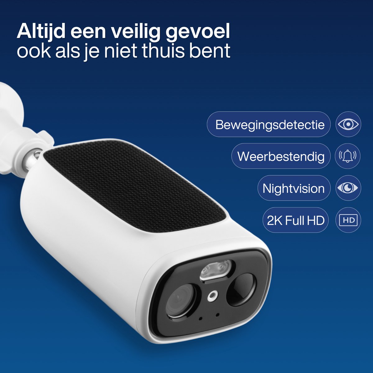 Afbeelding 2 van Finex Draadloze Beveiligingscamera - Inclusief SD-kaart (64GB) - Solar Camera - Buiten camera met zonnepaneel - Bewakingscamera voor buiten - Beveiligingscamera buiten - 2K Ultra HD - Met wifi en app