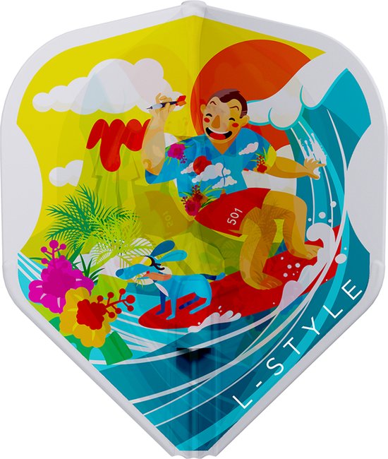 L-Style EZ L1 Wayne Mardle V1 Type A Clear White - Dart Flights van L-Style — afbeelding 3