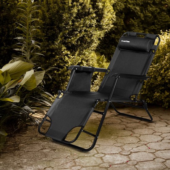 Outtec® 2-in-1 Strandstoel en Ligbed - Campingstoel - Ligstoel - Lounger - Tuinstoel - tot 150 kg - voor Tuin, Balkon, Strand, Camping van Merkloos — afbeelding 3