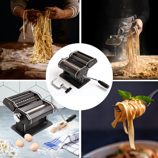 Kinghoff KH-1927 Pastamachine - Professionele Pasta Maker voor Lasagne, Tagliatelle (6mm) en Linguine (2mm) - Inklapbaar, Eenvoudig Schoon Te Maken van Merkloos — afbeelding 5