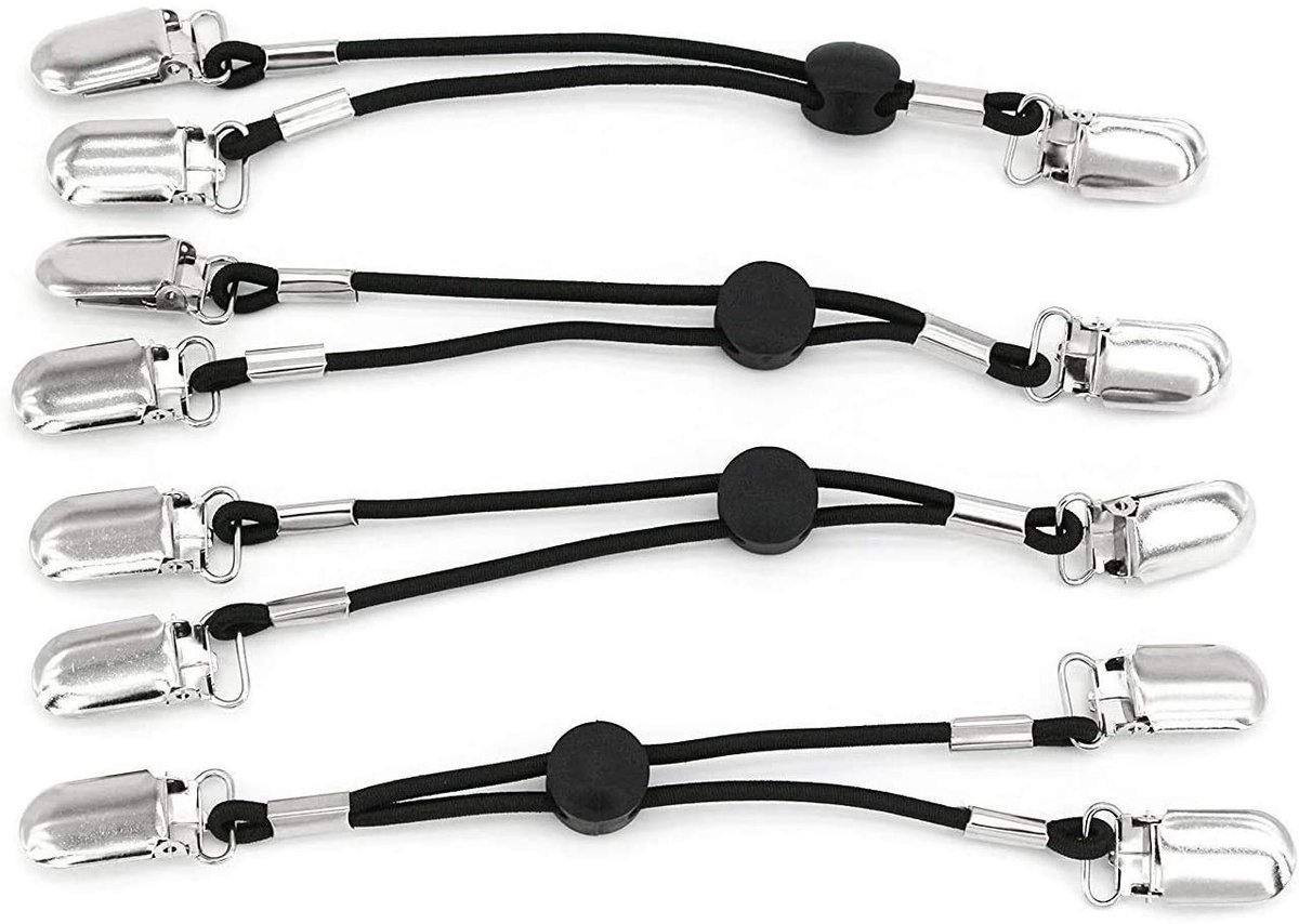 Ibenzoa® Verstelbare Elastische Lakenspanners Set van 4 met Metalen Klemmen voor Diverse Stoffen