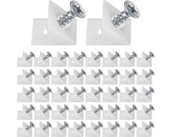 120 stuks - Wiggen - schroef-bevestigingsmiddel - installatiekit voor kasten - Laderugsteunen - ladereparatieset met schroeven - meubellade Sagging Reparatie Mend Mending Wiggen - Kastplankdrager - Plankendrager - wit