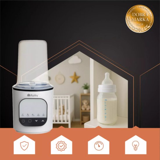 Ruhhy 5-in-1 Flessenwarmer – Sterilisator & Verwarming, Ontdooien & Meer — afbeelding 4