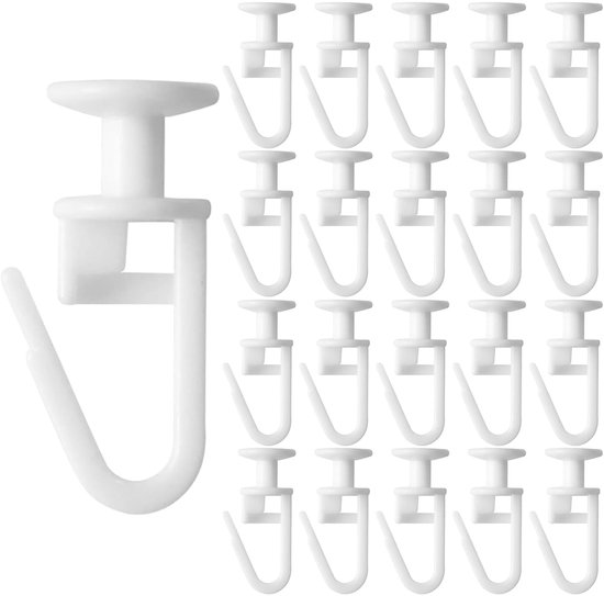 deco-raum Vouwglijders X-glijders 50 stuks met vouwhaken voor gordijnrails voor 6mm binnenlooprails looprails schlaufenglijders