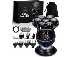 Scheerapparaat Mannen 8-in-1 – Skull Master Zwart - Scheerapparaten met Trimmer - Kaal Hoofd - Head Shaver – Brothers in Style