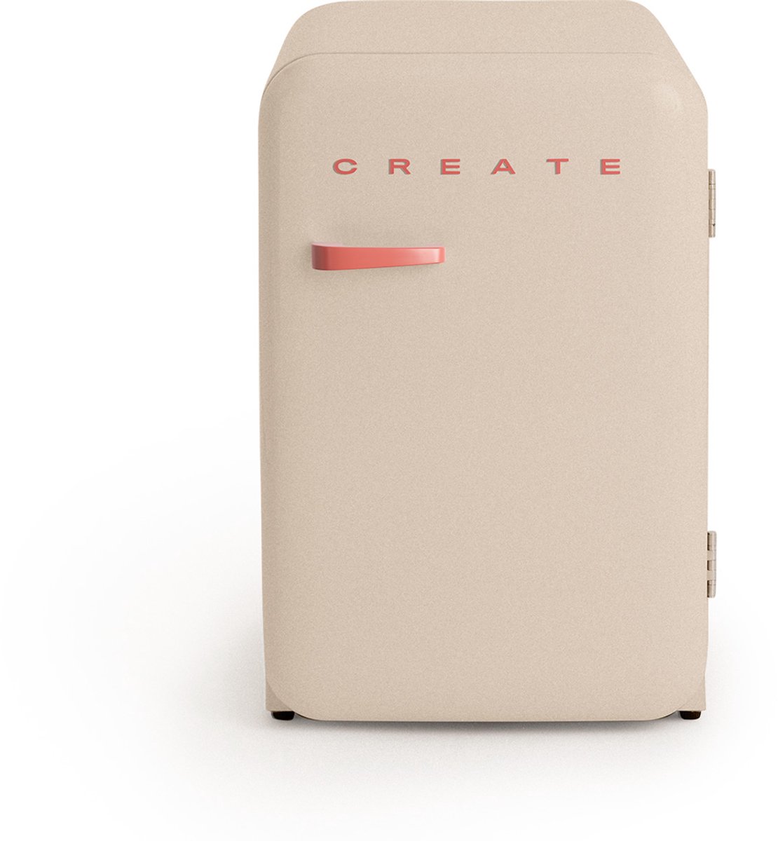 CREATE - Koelkast in retrostijl - Zand - Handvat Terracotta - FRIDGE RETRO 107L