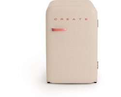 CREATE - Koelkast in retrostijl - Zand - Handvat Terracotta - FRIDGE RETRO 107L