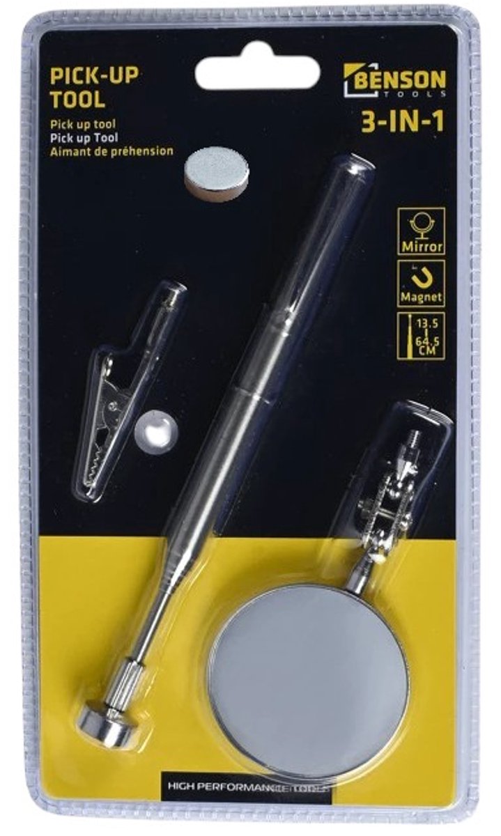Han‑Bar® Pick-up tool - Magneet - spiegel - klem - Telescopisch - Losse magneet - pick up tool - pickup tool - inspectiespiegel