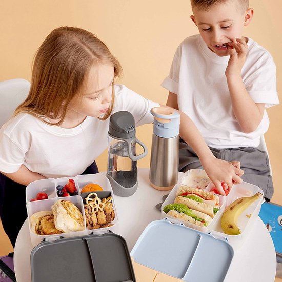 b.box Mini boîte à lunch | Boîte Bento à 3 compartiments (dont 2 étanches) | Idéal pour les tout-petits, déjeuners et Snacks pour les Enfants | Pour un fruit Heel | Sans BPA