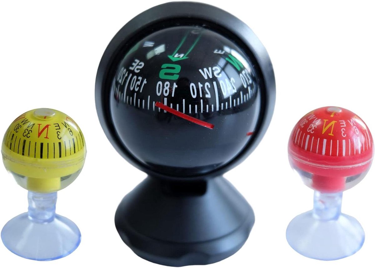 Allecto Plus - 3-Pack Wandelen Richting Gids Bal Auto Kompas Dashboard Digitaal voor Auto en Caravans Outdoorgebruik