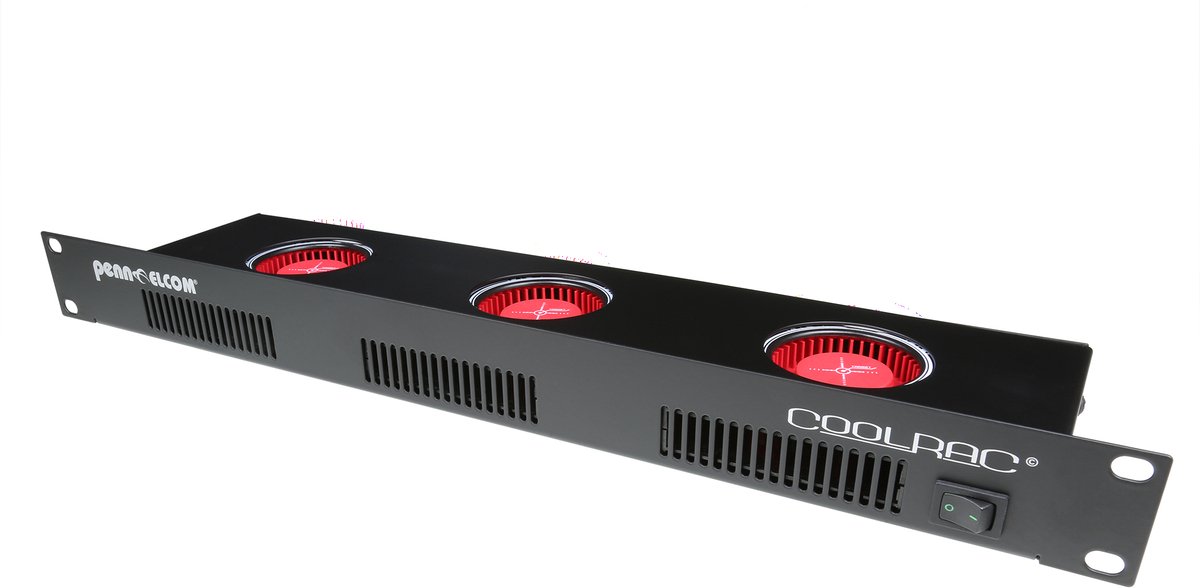 Penn Elcom COOLRAC-B, 1 HE Ventilatieunit, 3 mini-ventilatoren, zwart
