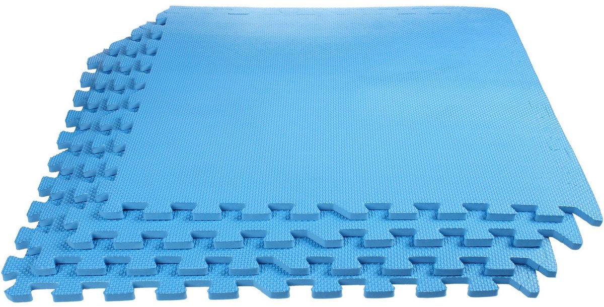 Merco - Fitness vloer - puzzelmat- Eva geluidsdempend - mat - Blauw