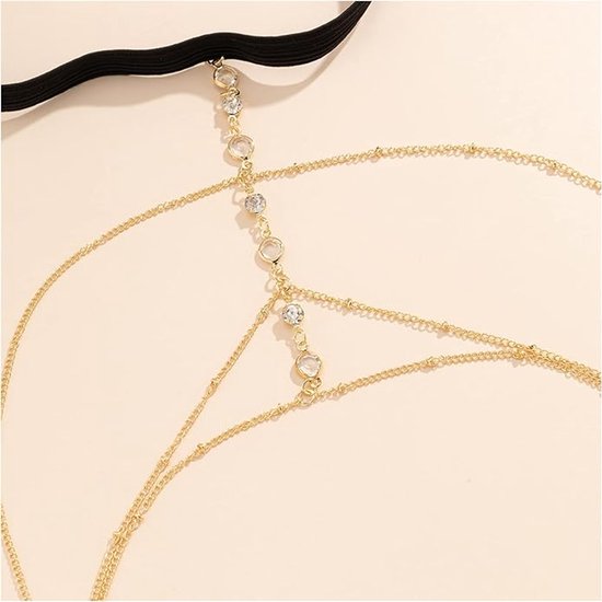 Chaîne de cuisse couleur or - Bijoux de jambe Trendy - Triple or - Bijoux sexy pour votre cuisse - Chaîne de jambe - Accessoires de vêtements pour bébé d'été