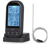 Bol.com Draadloze grillthermometer met dubbele sonde kookthermometer digitaal LCD-scherm met achtergrondverlichting BBQ-rookther... aanbieding