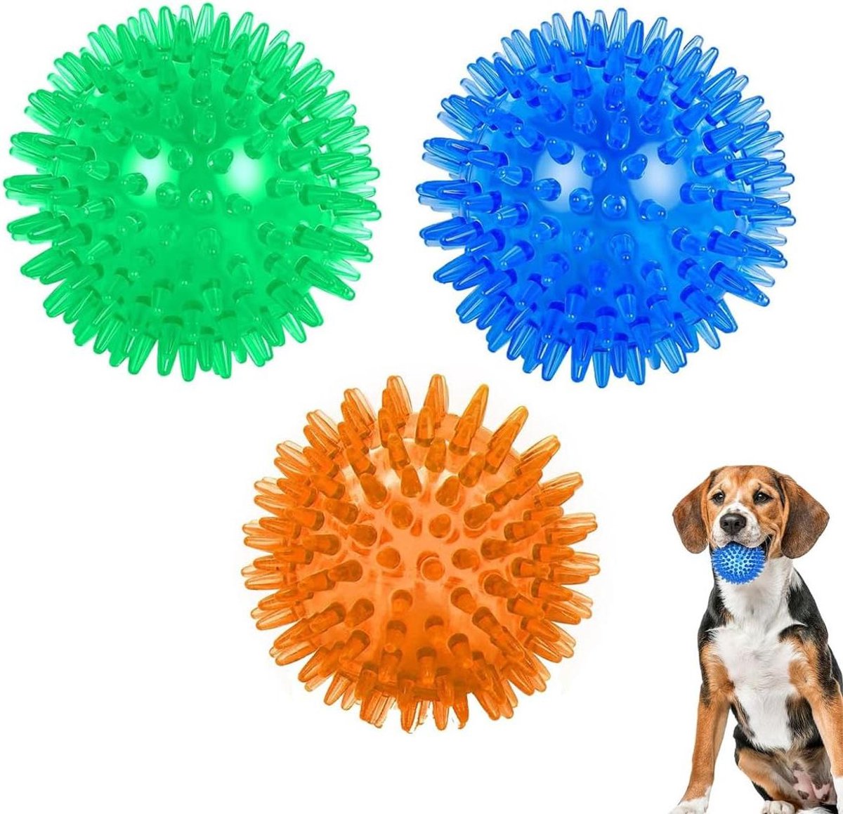 Allecto Plus: Piepend en duurzaam hondenspeelgoed voor kauwplezier – Geschikt voor kleine en middelgrote honden – Set van 3 stuks