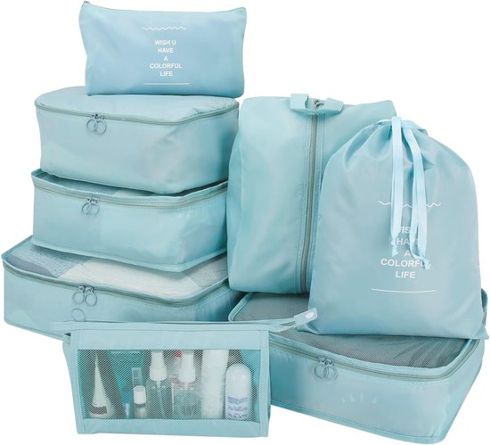 Prezon Packing Cubes voor Koffer 8-delige Set, Lichtgewicht Bagage- Organizers Packing Cubes voor Reisaccessoires