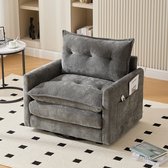 Fauteuil Pivotant 360° Avec Accoudoirs - Tissu Bouclette, Confortable, Charge 150 Kg - Pour Salon, Bureau, Chambre (Beige)