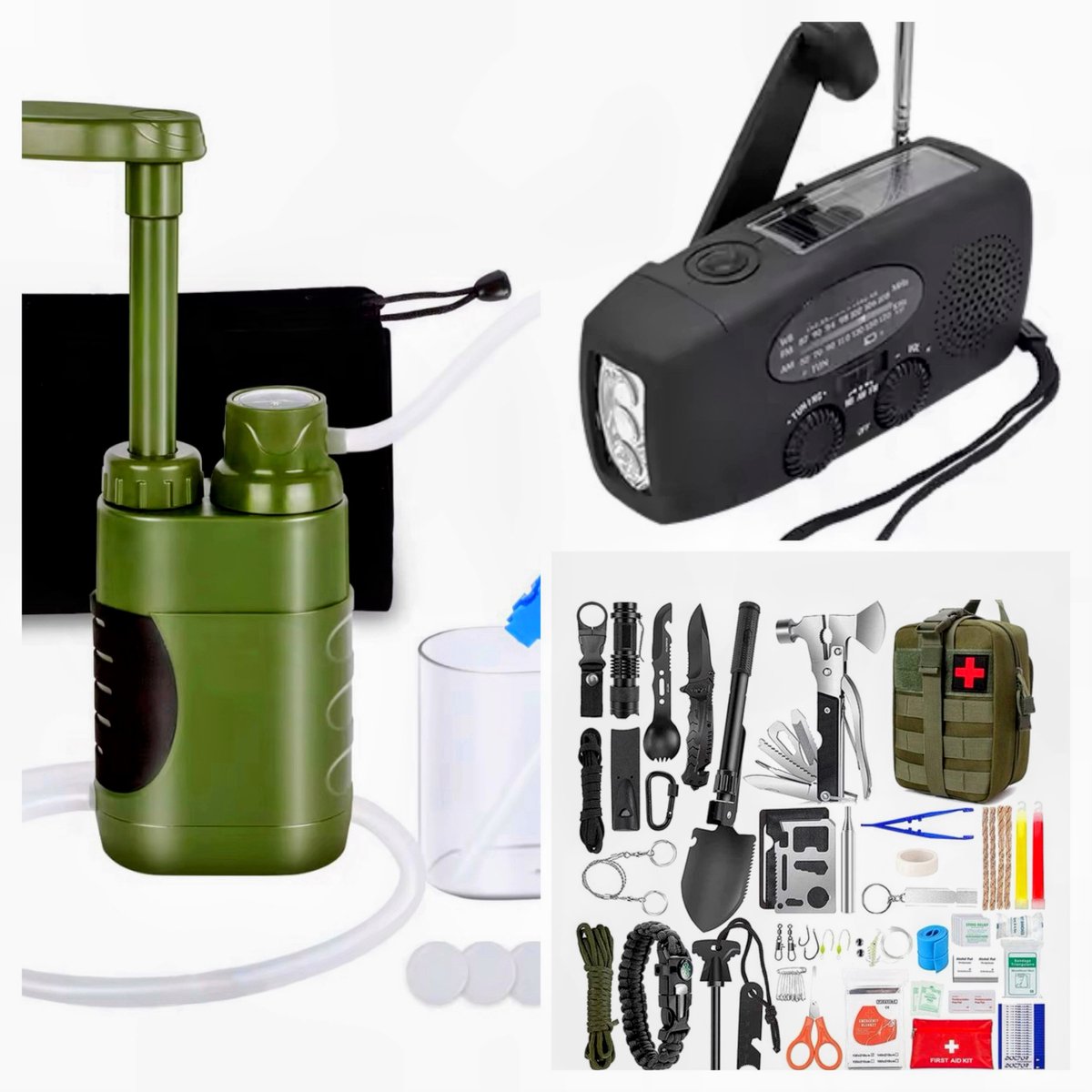 Overlevingspakket - J-Trade - noodpakket – Survivalkit met waterfilter & noodradio