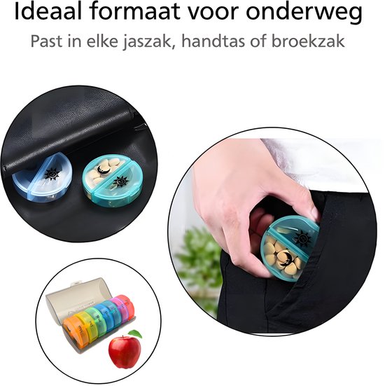 Pilulier 7 jours - Pilulier 7 jours - Boîtes à pilules 7 jours 2 compartiments - Boîtes à pilules avec fermeture robuste