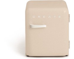 CREATE - Koelkast in retrostijl - Zand - Handvat Gebroken wit - FRIDGE RETRO 48L
