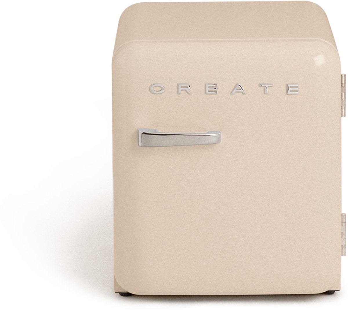 CREATE - Koelkast in retrostijl - Zand - Handvat Zilver - FRIDGE RETRO 48L
