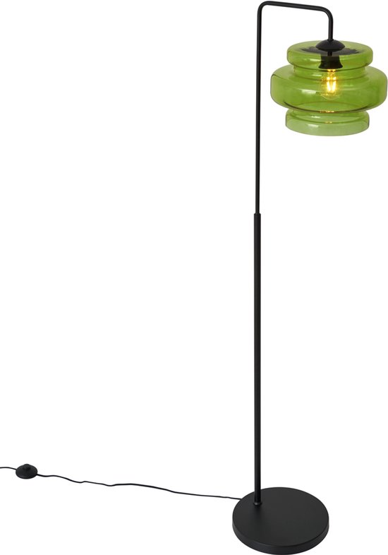 QAZQA denise - Retro Vloerlamp | Staande Lamp - 1 lichts - H 153 cm - Groen - Woonkamer | Slaapkamer | Keuken