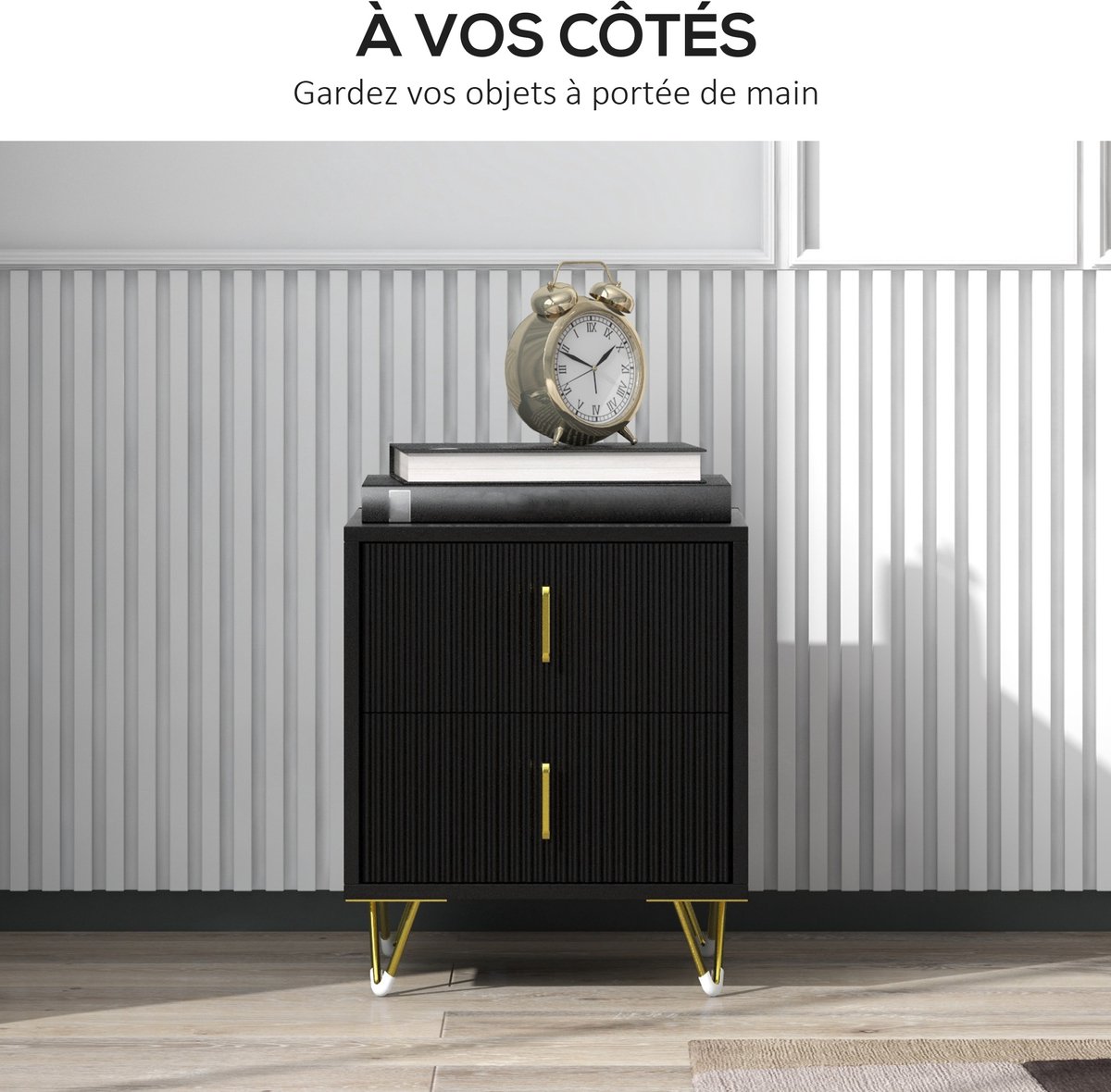 vidaXL Nachtkastje - Industriële Stijl - 40x30x50 cm - Wit - Metalen