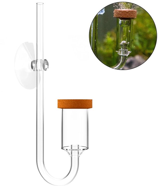 CO2 Diffusor - Acryl CO2 Diffuser - CO2 verstuiver - CO2 bubbels - Aquariumbeluchting - Kleinere Diffuser Chambe - CO2 Verspreider voor Aquariumplanten - Verbeterde Groei - Voor Aq