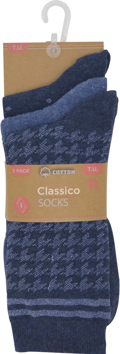 InterSocks - Damessokken - 12 paar - 3 Dessins- Lurex- one size- Dames kousen- Pied-de-poule