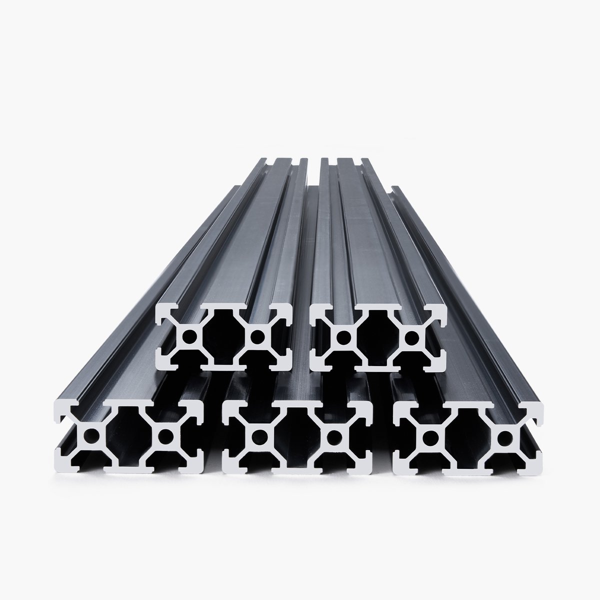 Set Van 5 Aluminium Profielen 1500 Mm T-Sleuf 2040, Geanodiseerde Lineaire Rail Volgens Europese Norm, Geschikt voor 3d-Printers, Cnc-Machines, Doe-Het-Zelfprojecten En Lasergraveren, Zwart