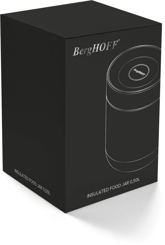 BergHOFF Home Nommie – Boîte à lunch Thermos 0 l – Boîte à lunch Thermos étanche – Garde au chaud ou au froid pendant 6 heures – Isolation à double paroi – Boîte alimentaire étanche – Acier inoxydable – Lavable au lave-vaisselle – Bleu marine