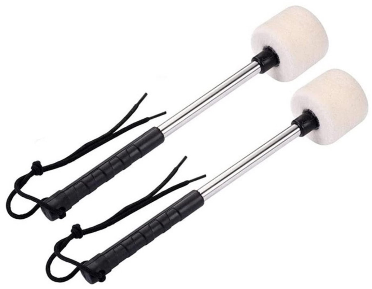 Drumstokken - Viltstift drumstokken - Paukenstokken - Roestvrij staal - 2 stuks - 32cm