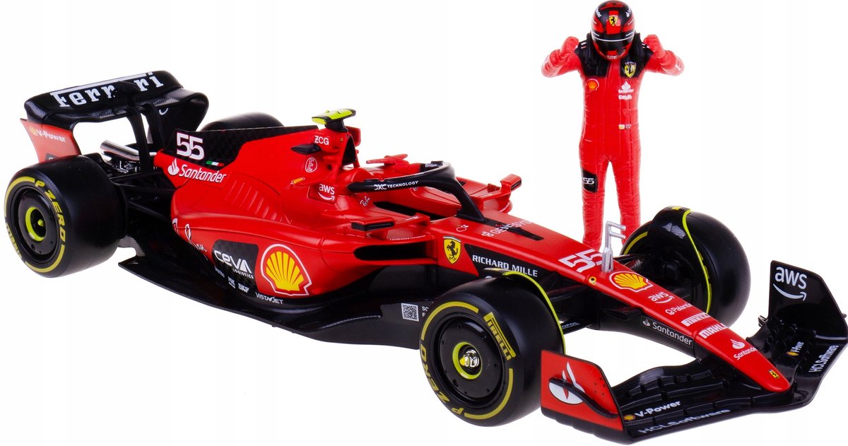 Bolid F1 Ferrari SF-23 #55 met bestuurder Bburago 1:24 26809