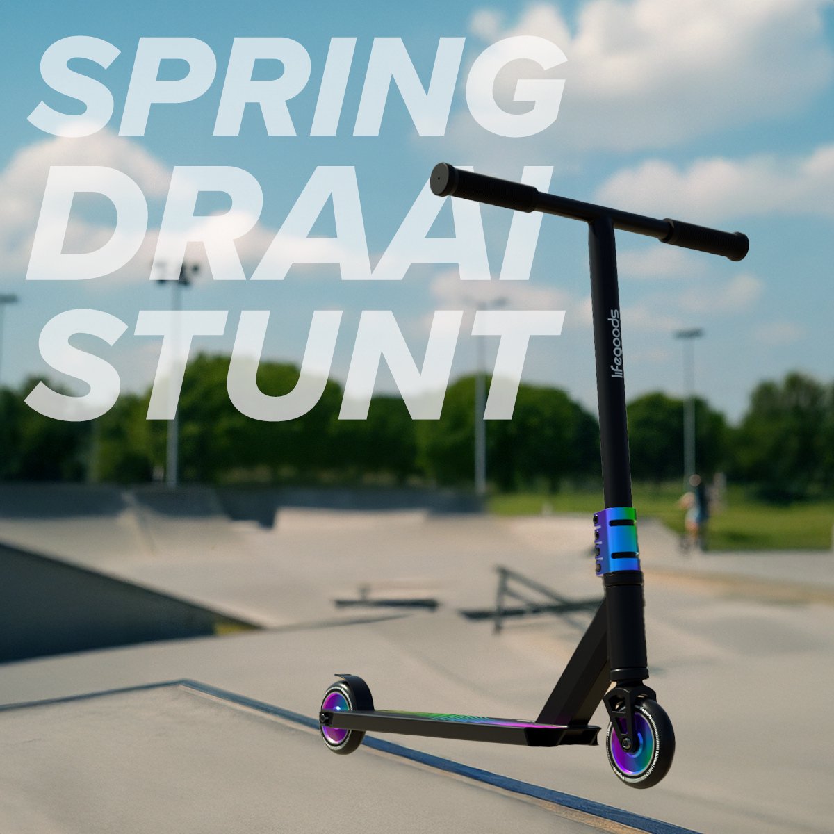 LifeGoods Stuntstep Pro X - T-Stang - HIC - Step - 110mm - 100KG - Regenboog — afbeelding 5