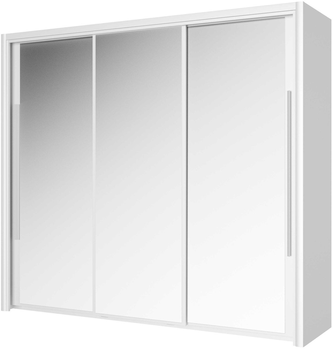 Kledingkast Cody 231cm Met 3 Schuifdeuren & Spiegel - Wit