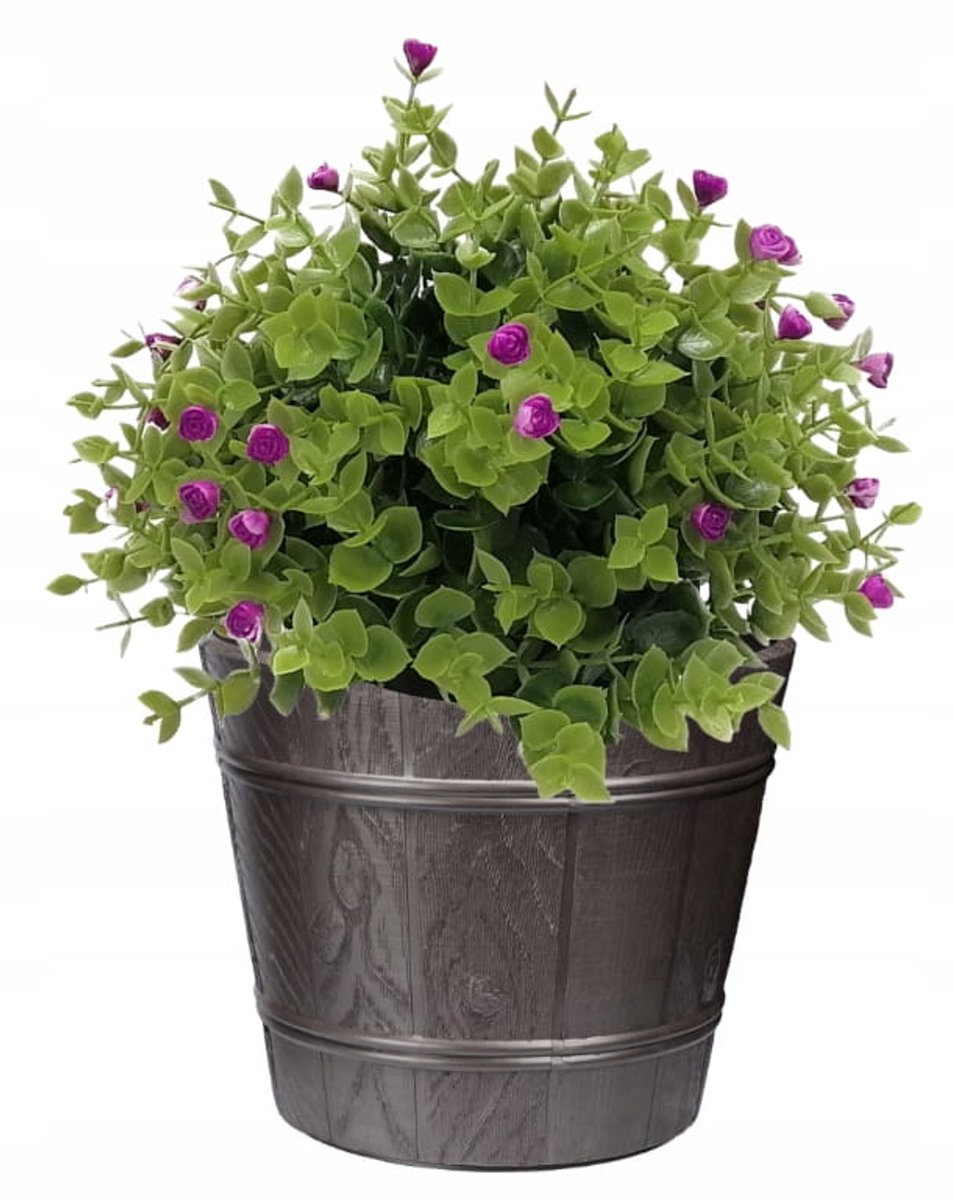 Galicja - Bloempot - Rond - 17 cm - Houtachtig