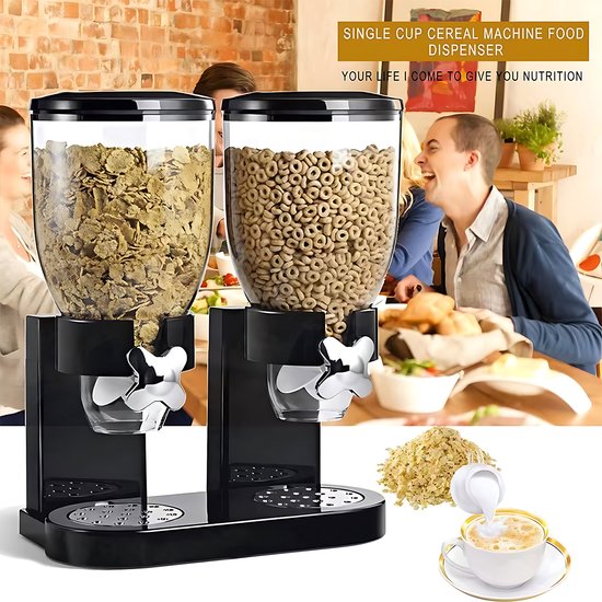 United Entertainment Luxe Dubbele Cornflakes Dispenser - Zwart United Entertainment Luxe Dubbele Cornflakes Dispenser - Zwart
