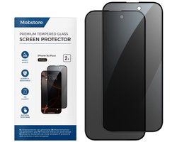 2x Screenprotector geschikt voor iPhone 16 Pro Screenprotector Prive Privacy Glas Gehard Tempered Glass Full Cover - Screenprotector geschikt voor iPhone 16 Pro Screen Protector Privacy Screen Cover - Volledig dekkend - 2 stuks