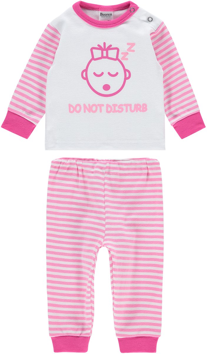Beeren Meisjes pyjama Do not Disturb Roze maat 50/56