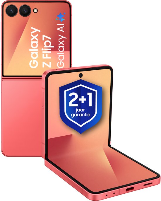 Samsung Galaxy Z Flip7 5G - 256GB - Coral Red + 1 Jaar extra