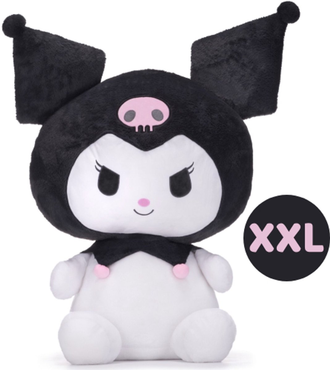 Kuromi (Zwart) Hello Kitty Pluche Knuffel XXL 100 cm - Speelgoed XL Knuffels Kinderen Jongens Meisjes - Hello Kitty Plush Toy - Extra grote knuffel