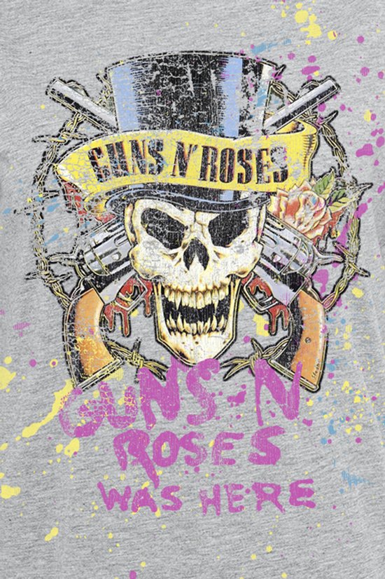 T-shirt Guns N' Roses Top Hat Splatter gris chiné L
