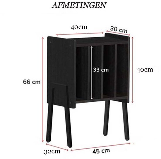 LP Opbergsysteem - Zwart - LP Kast - LP Houder - Lp Opbergrek Langspeelplaat Organizer Elpee Opbergsysteem 5