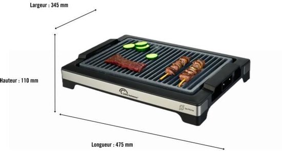 LITTLE BALANCE Elektrische Barbecue - Easy Nopifas - Kookoppervlak 38 x 25 cm - PFAS-vrije microkeramische coating - 2000W van Merkloos — afbeelding 5