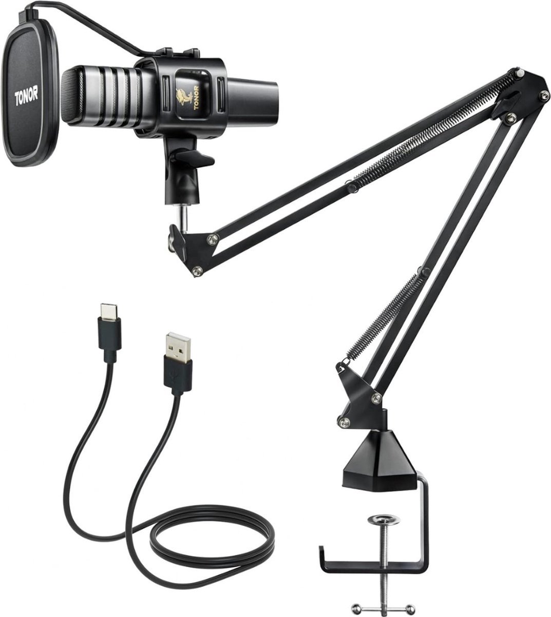 Thuys – Podcast Starterset – Podcast Set – Studio – 37 x 28 x 11cm – Zwart