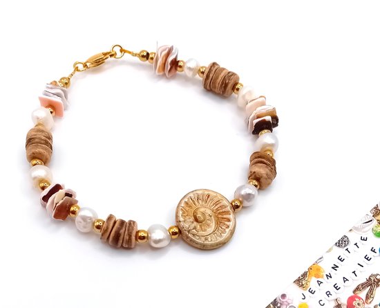 Tahitiaanse/Zuidzee 2-bereik Parelmoer Schelp Parel Armband Dame Wit mb0027