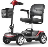 Sweetrich S1 Sport Scootmobiel – Elektrische Scootmobiel - 25 km Actieradius – Opvouwbaar – 12Ah Loodzuur Accu – 4 Wielen – 136 kg Draagvermogen – Rood
